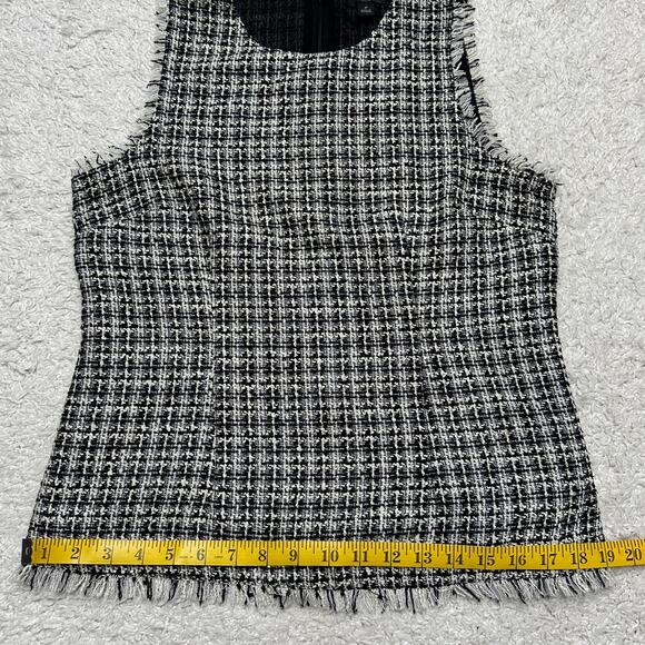 Ann Taylor Tweed Sleeveless Fringe Hem Top Chic Preppy Career Blouse Sz: 6p - Picture 5 of 7